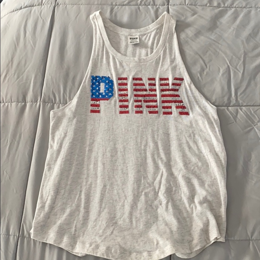 PINK sequined tank top